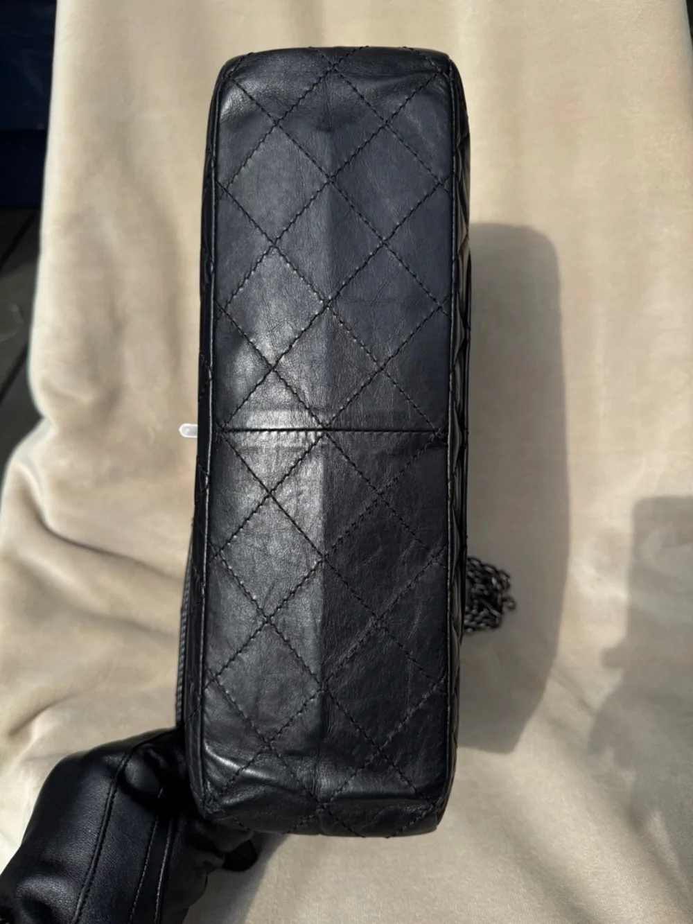 CHANEL Reissue 227 Maxi Double Flap Black Calfskin Silver HW 2008 Vintage 2.55 - Picture 12 of 14